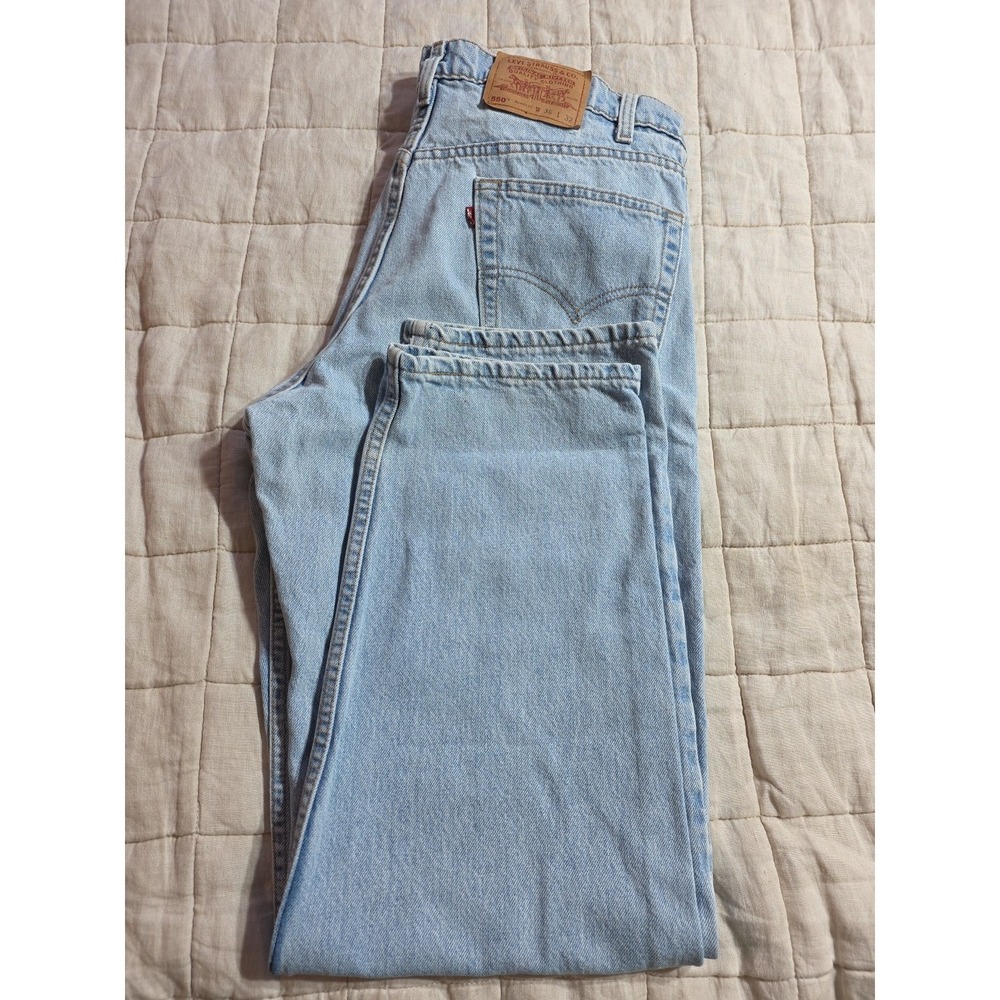 Vtg Levis 550 Jeans Mens 36x32 Blue Denim Red Tab Relaxed Light Wash Y2K
